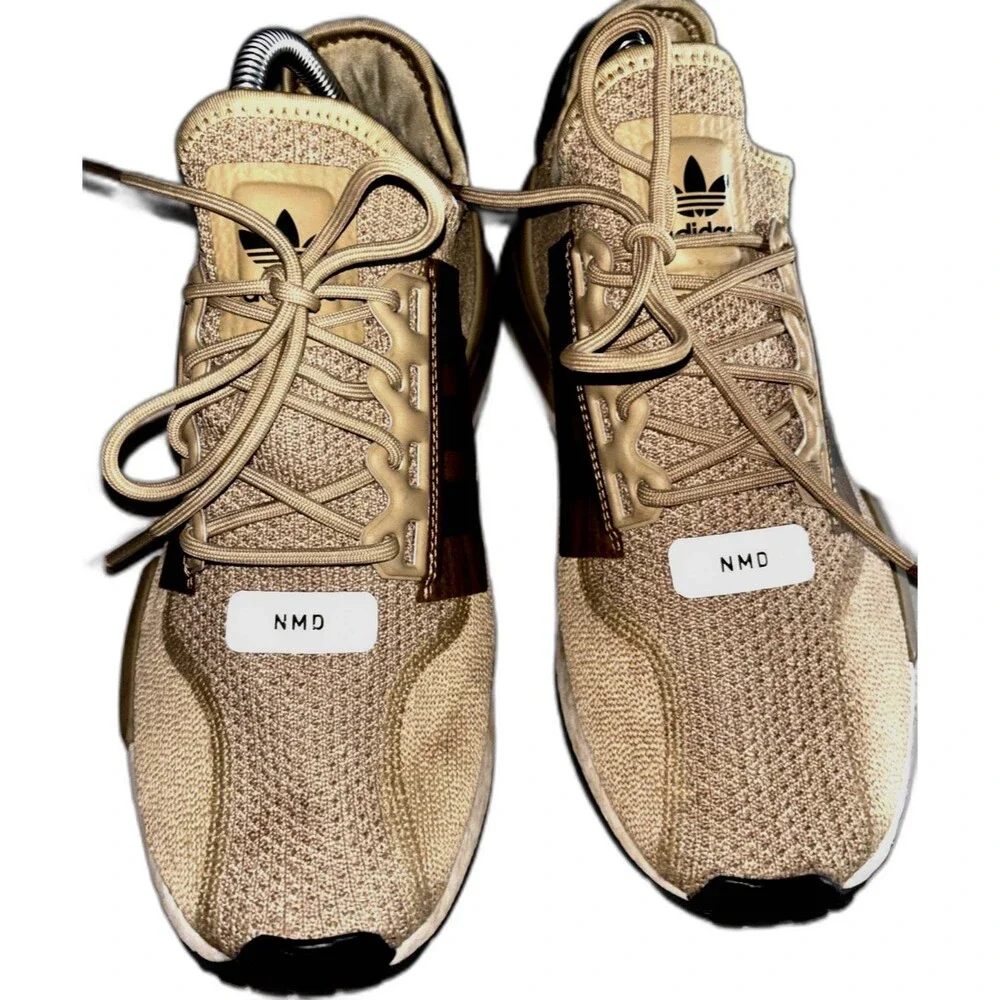 Adidas Men’s NMD R1 V2 Mesa Core Beige Sneakers Size 7.5 Lace Up Knit Running